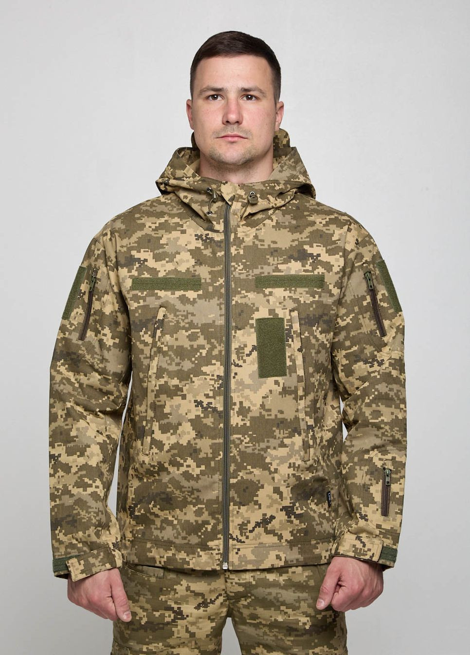 Куртка тактична чоловіча піксель 100% бавовна з липучками UKM (341538673)