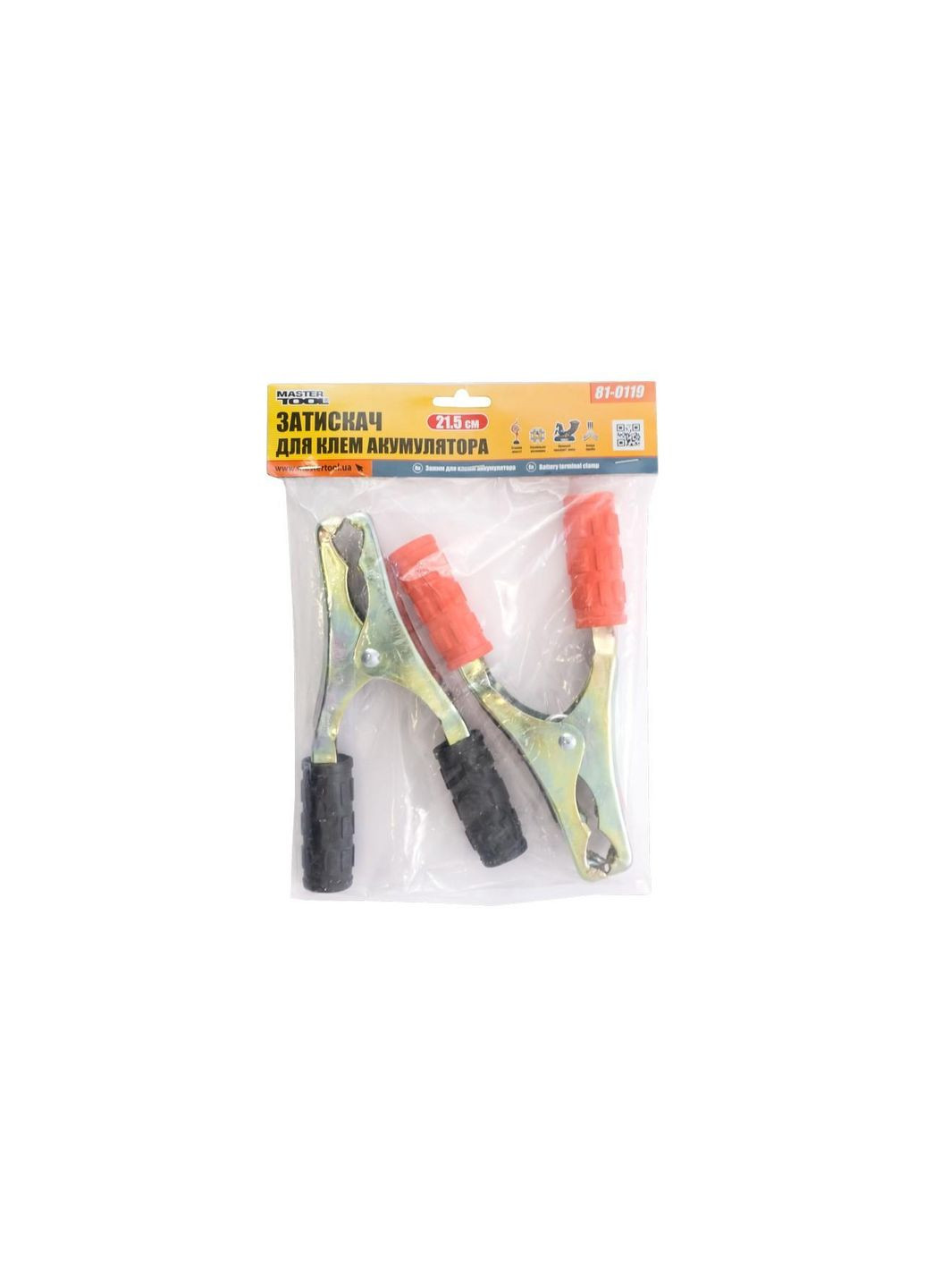 Затискачі для дротів прикурювання алюмінієві з мідним покриттям 215 мм (2 шт.) Mastertool (332205331)