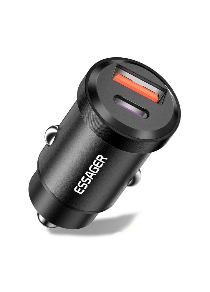 Автомобильное зарядное ESCC07 30W USB+Type-C black Essager (315434985)