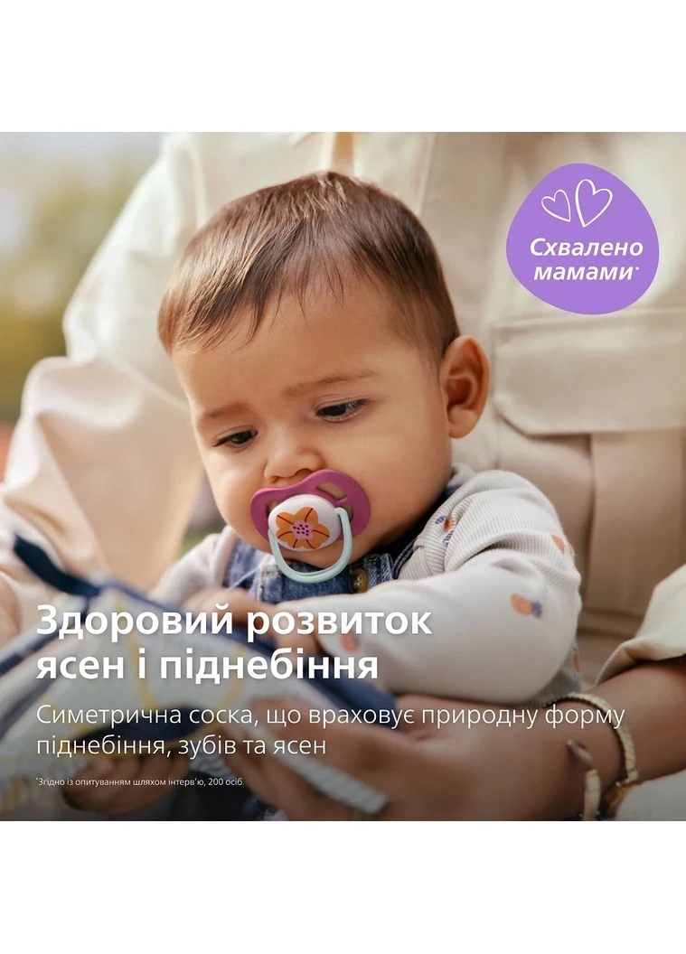 Пустушка Ultra Air, 6-18 міс., 2шт, дизайн для дівчат. Avent (387182489)
