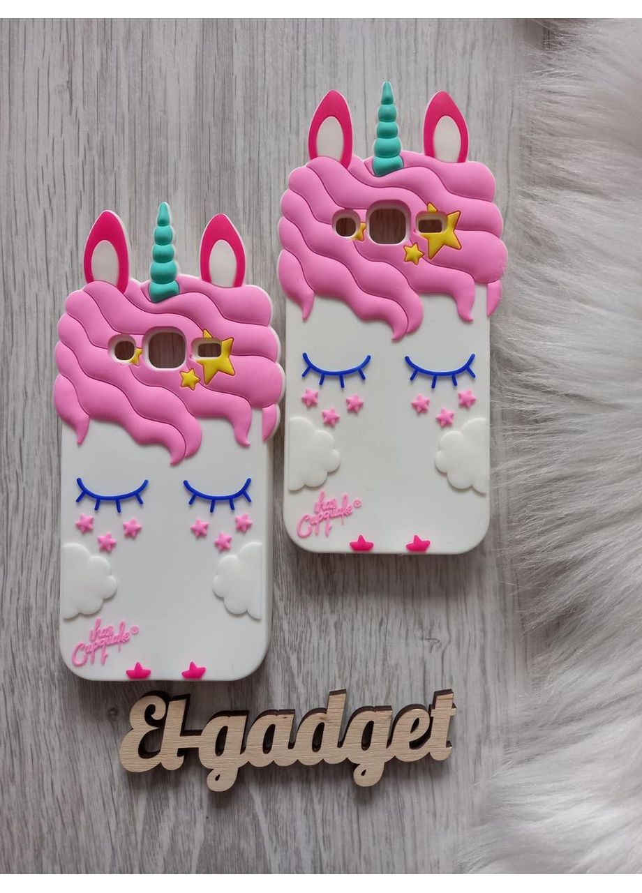 Чохол на Galaxy J2 J210 2016 білий Єдиноріг силіконовий 3d Samsung (360896861)