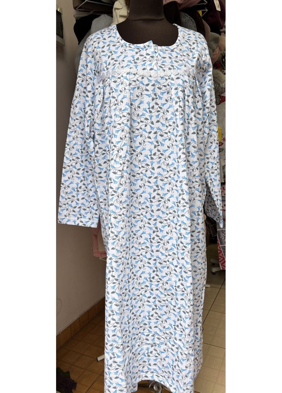 Жіноча тепла нічна сорочка на байці 58-60 р No Brand (367581202)