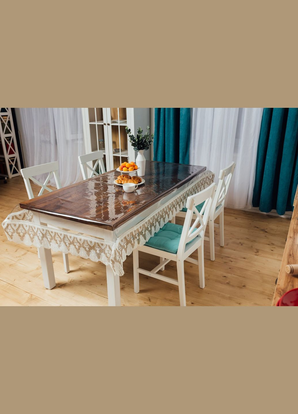 Силиконовая скатерть Белокавово Кружева 130*100 см Royal House (315144778)