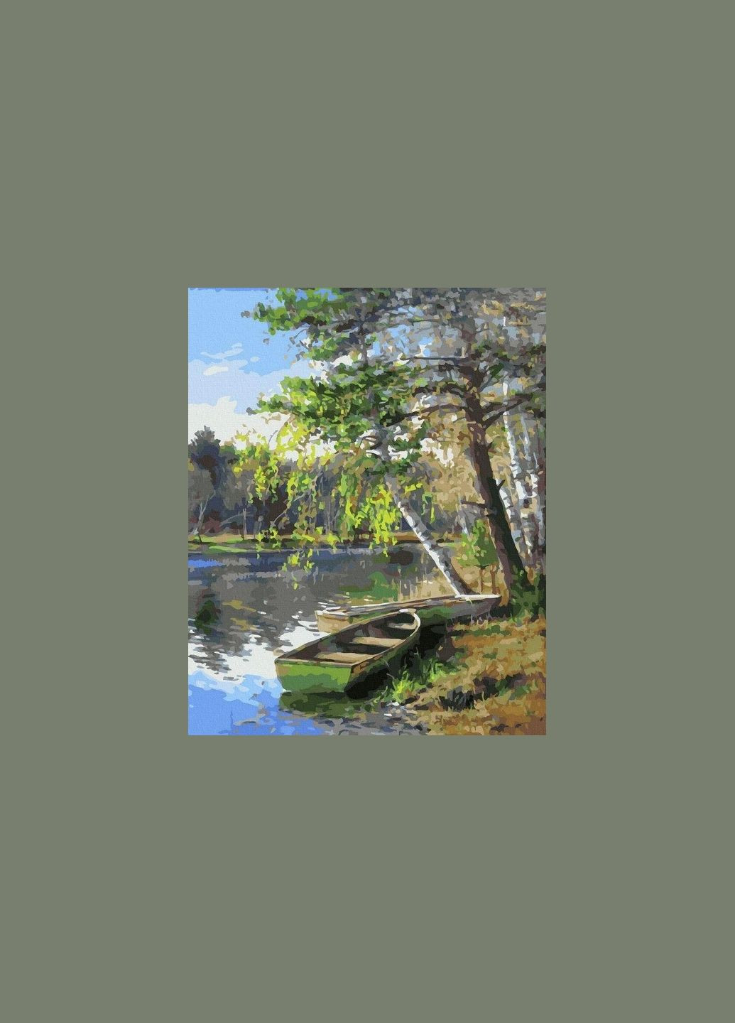 Картина за номерами пейзаж 40х50 Картини по цифрах на полотні Старий човен Картини малювати за номерами GX45786 Rainbow Art (308988438)