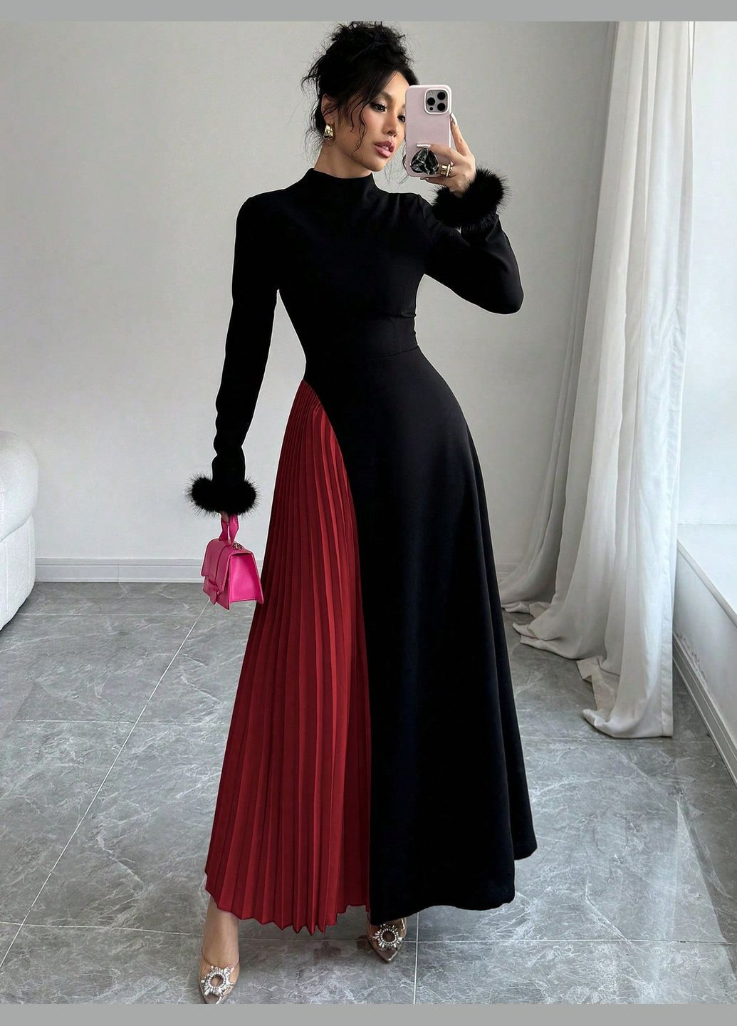 Черное повседневный платье SHEIN однотонное