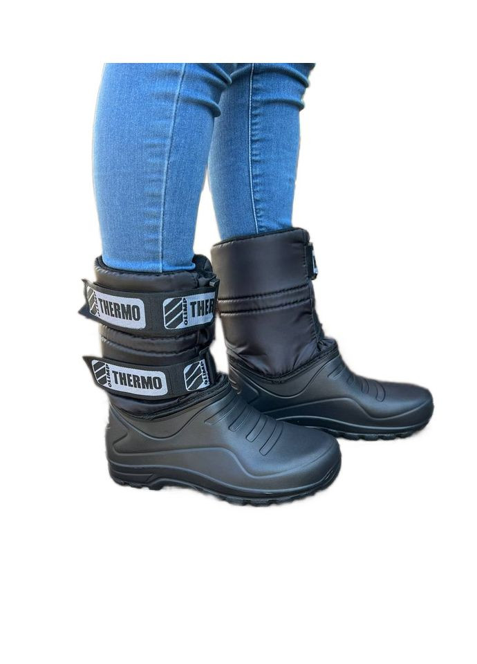 Черные спортивные, повседневные зимние сапоги мужские Olimp