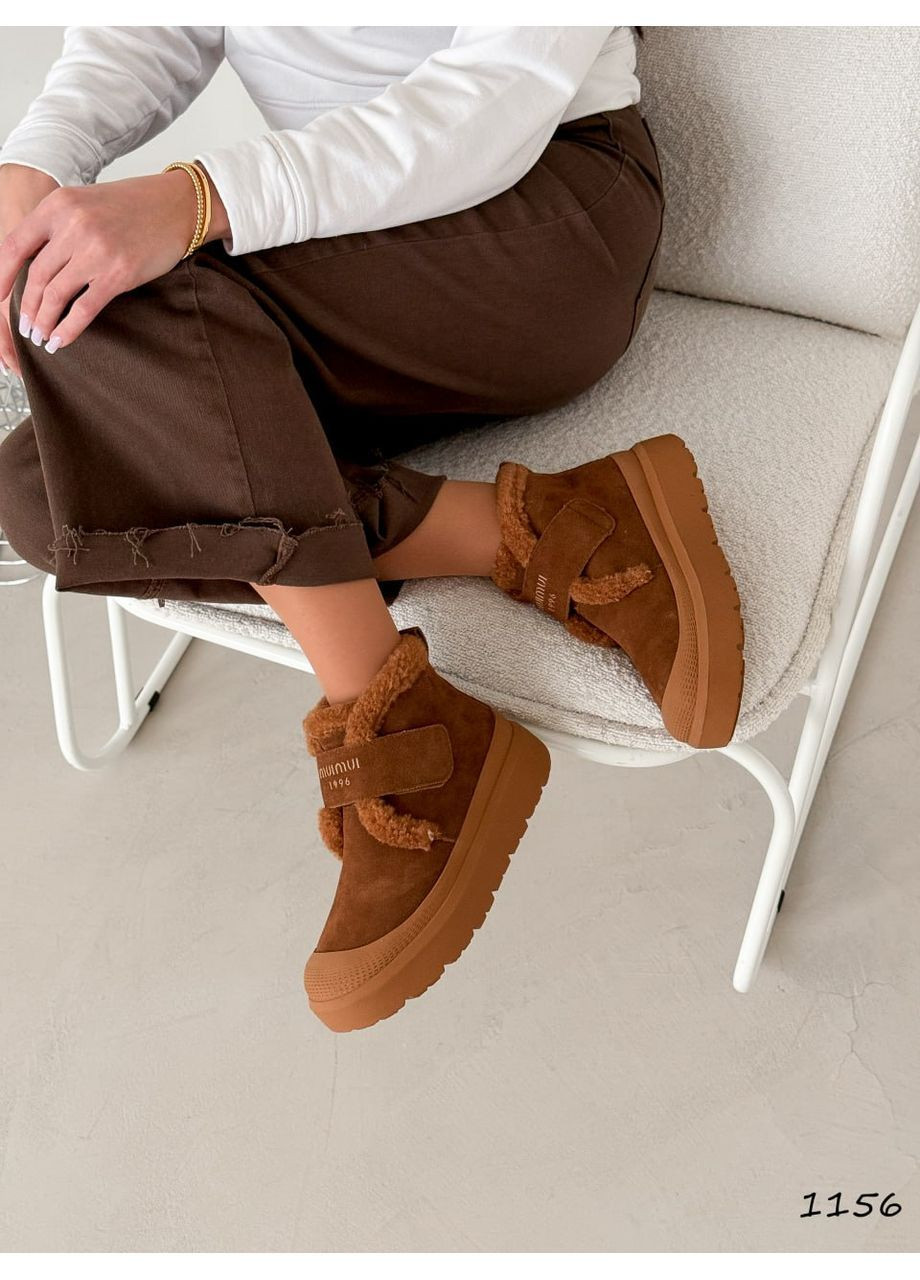 Зимние замшевые ботинки No Brand из натуральной замши