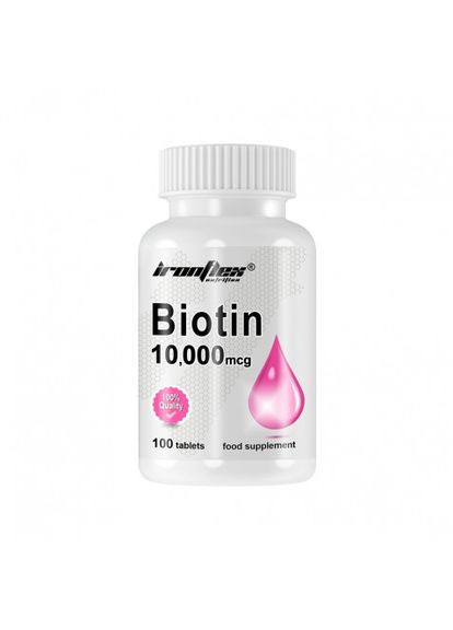 Вітаміни та мінерали Biotin 10000 mcg, 100 таблеток Ironflex (333995705)