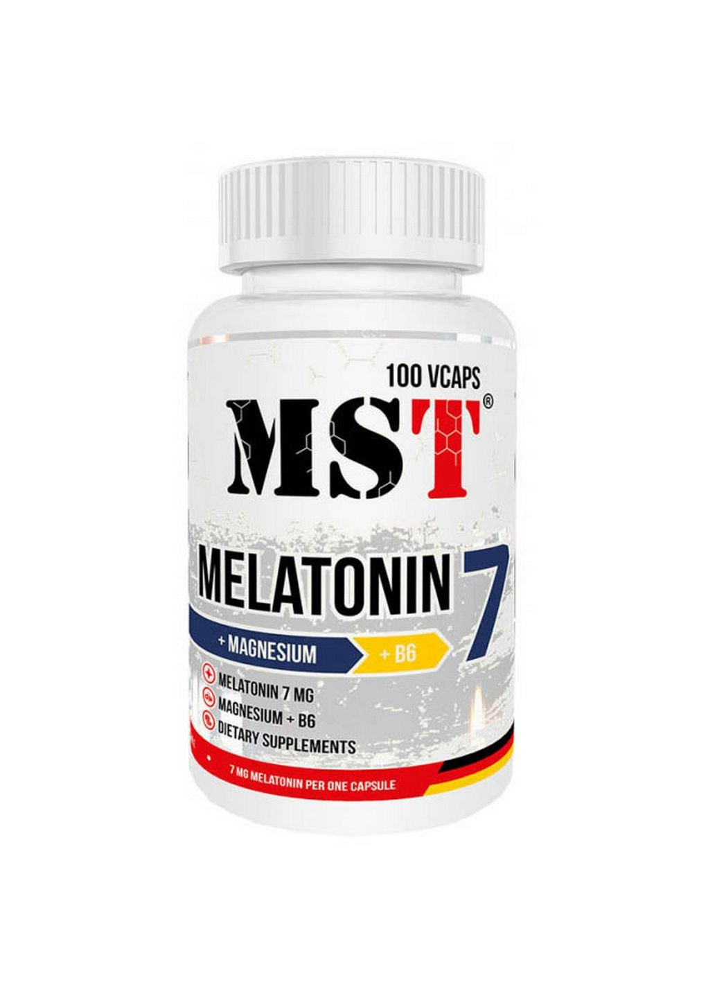Натуральная добавка Melatonin 7 + Magnesium + B6, 100 вегакапсул MST (293340897)