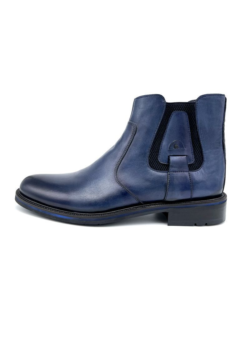 Синие осенние ботинки челси мужские синие кожаные. размер 43-28см. челси Luciano Bellini