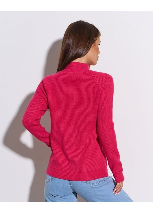 Малиновый демисезонный свитер фактурной вязки Magnet