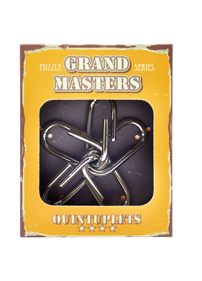 Металлическая головоломка Grand Master Puzzles QUANTUPLETS yellow Eureka (315350870)