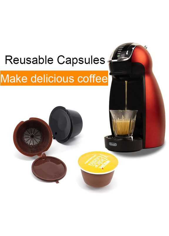 Многоразовая кофейная капсула для Nescafe Dolce Gusto/Nespresso — 1 шт. с фильтром, экологическая. Черная No Brand (346068967)