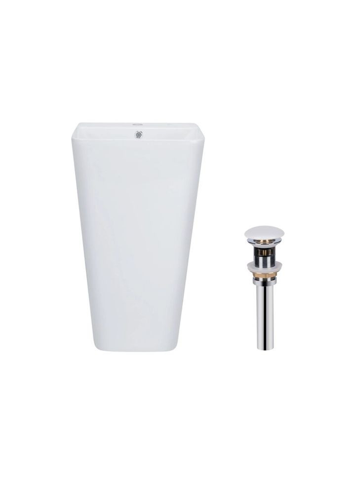 Комплект Tern: Раковина напольна моноблок 440х380х830 мм White + Донний клапан PU02O Qtap QT1711G302WN47320 (341326472)