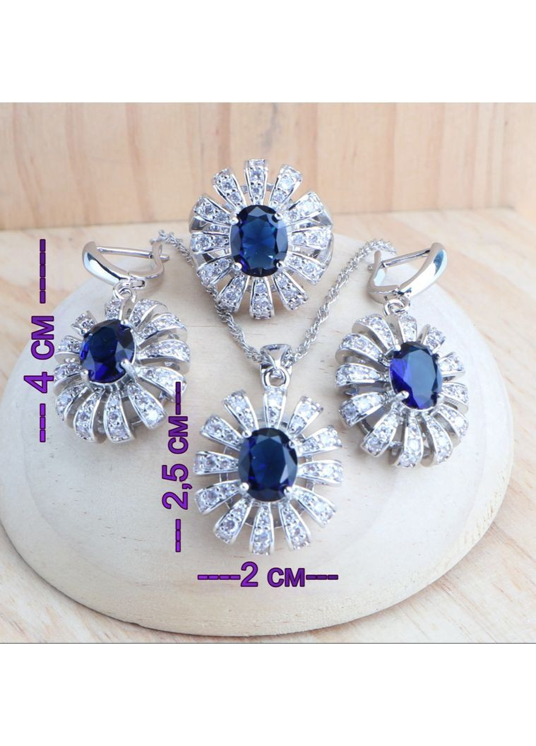 Комплект украшений медицинский сплав No Brand сапфир (363188086)