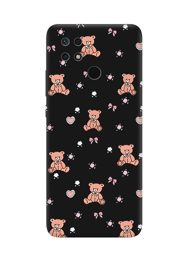 Матовий чорний чохол на Xiaomi Redmi 10C Медвежата (принт 418) Creative (361113398)