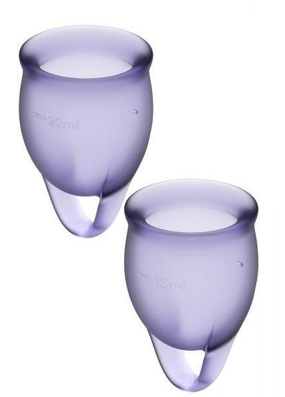 Набор многоразовых менструальных чаш Feel Confident, медицинский силикон, 15 мл и 20 мл Satisfyer (303902351)