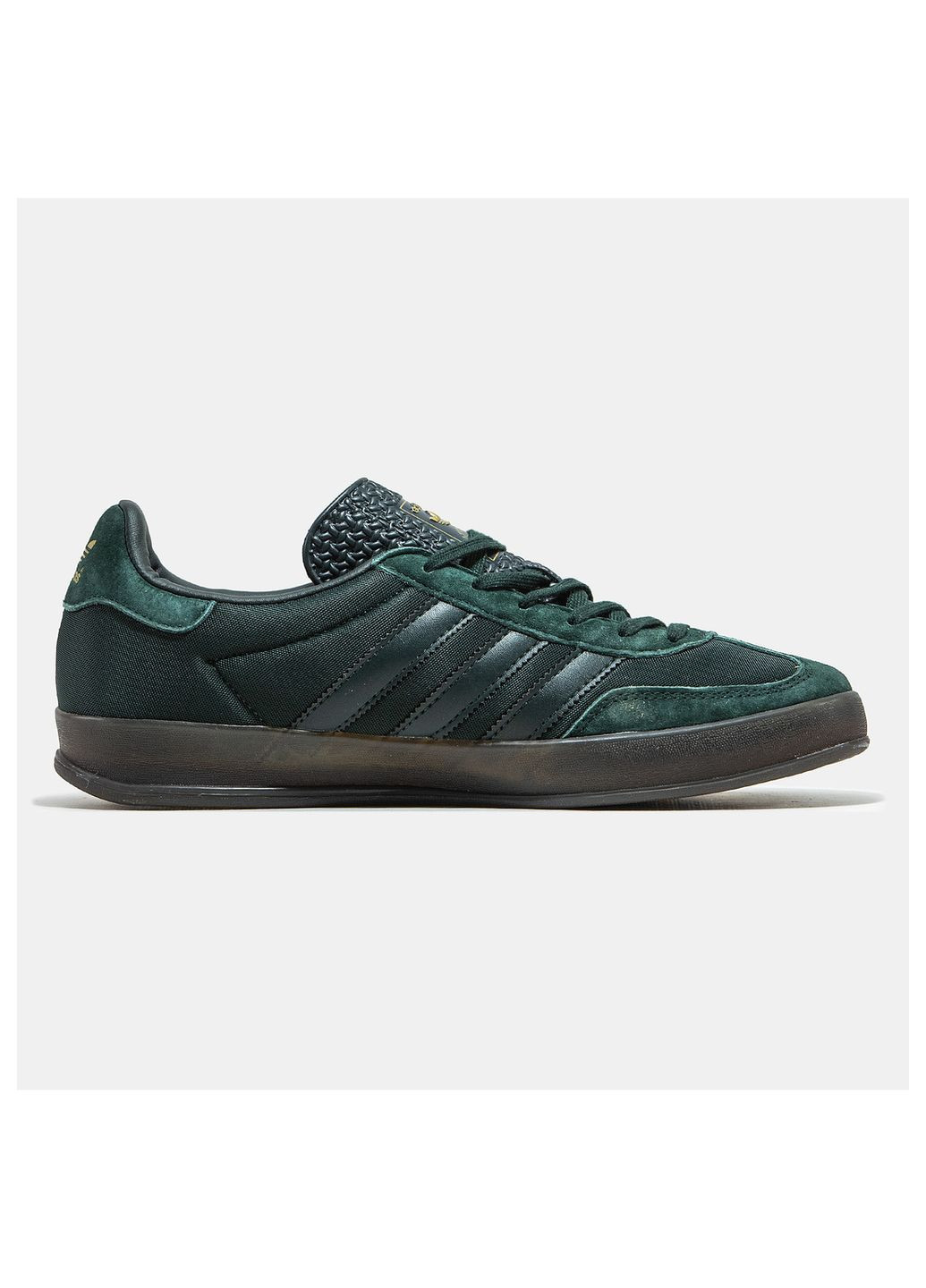 Темно-зеленые демисезонные кроссовки мужские adidas No Brand Gazelle Indoor Green