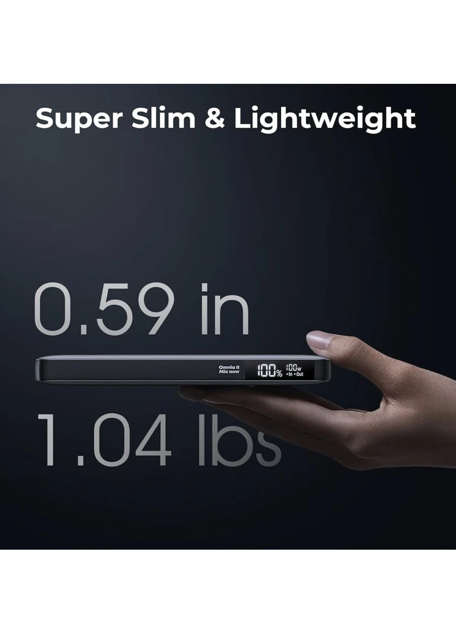 Універсальна батарея Laptop Power Bank AMEGAT Omnia II 100 W 20000 мА·год, портативний зарядний пристрій для ноутбука з USB-C No Brand (351372307)