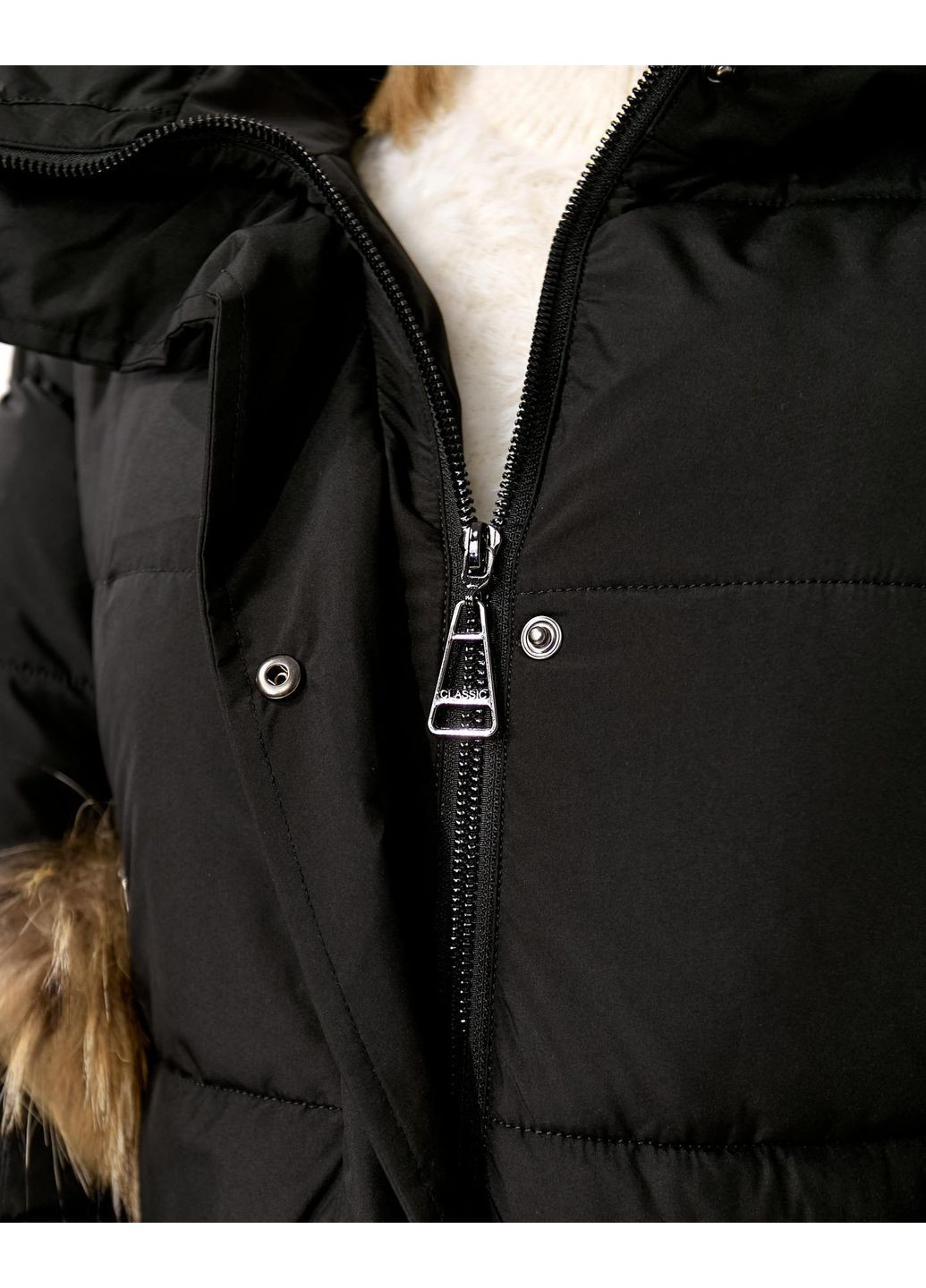 Чорне зимнє Стильне тепле пальто No Brand