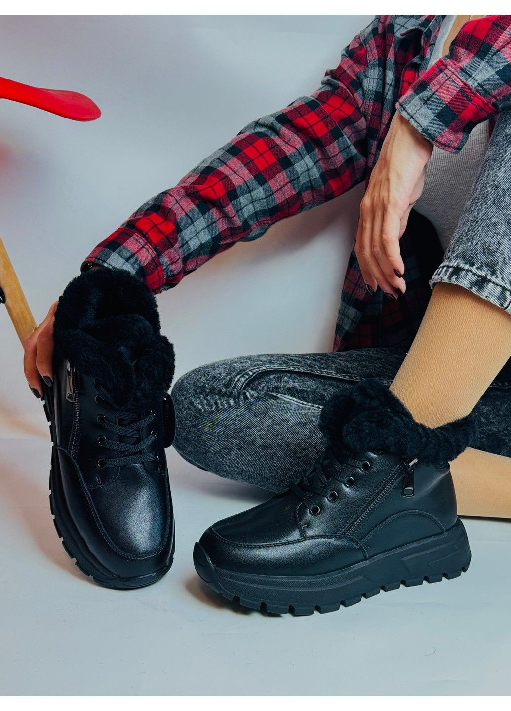 254 Черевики Зимові чорні шкіряні KDSL (311226196)