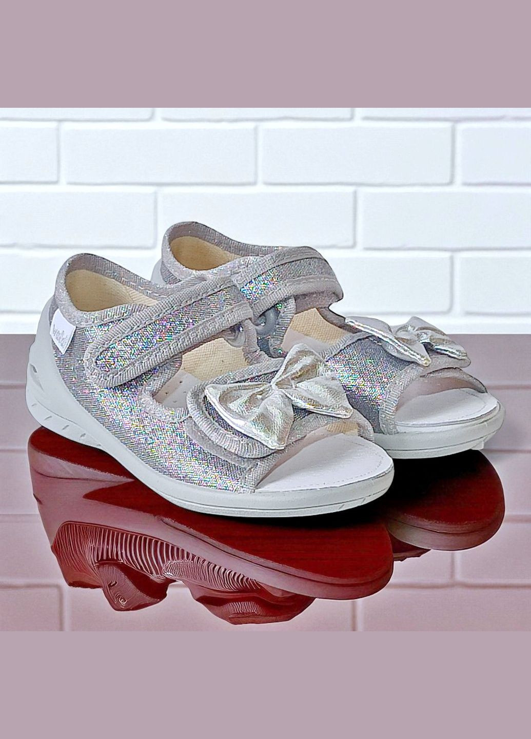 Ортопедичні відкриті тапочки капчики текстильні босоніжки на липучках валді єва Waldi (345647873)