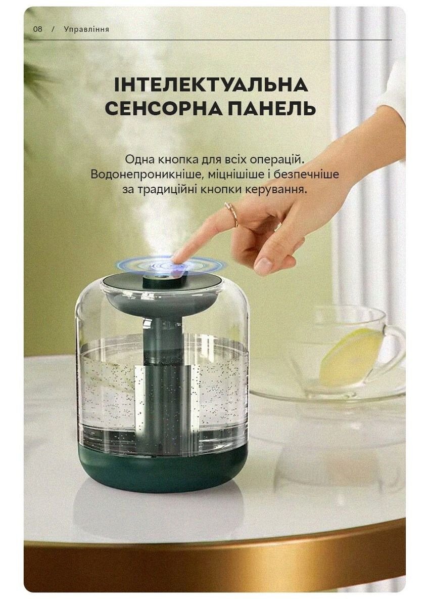 Зволожувач повітря портативний KC-019 1L акумулятор 2000mAh, White аромадифузор електричний Kinscoter (322208674)