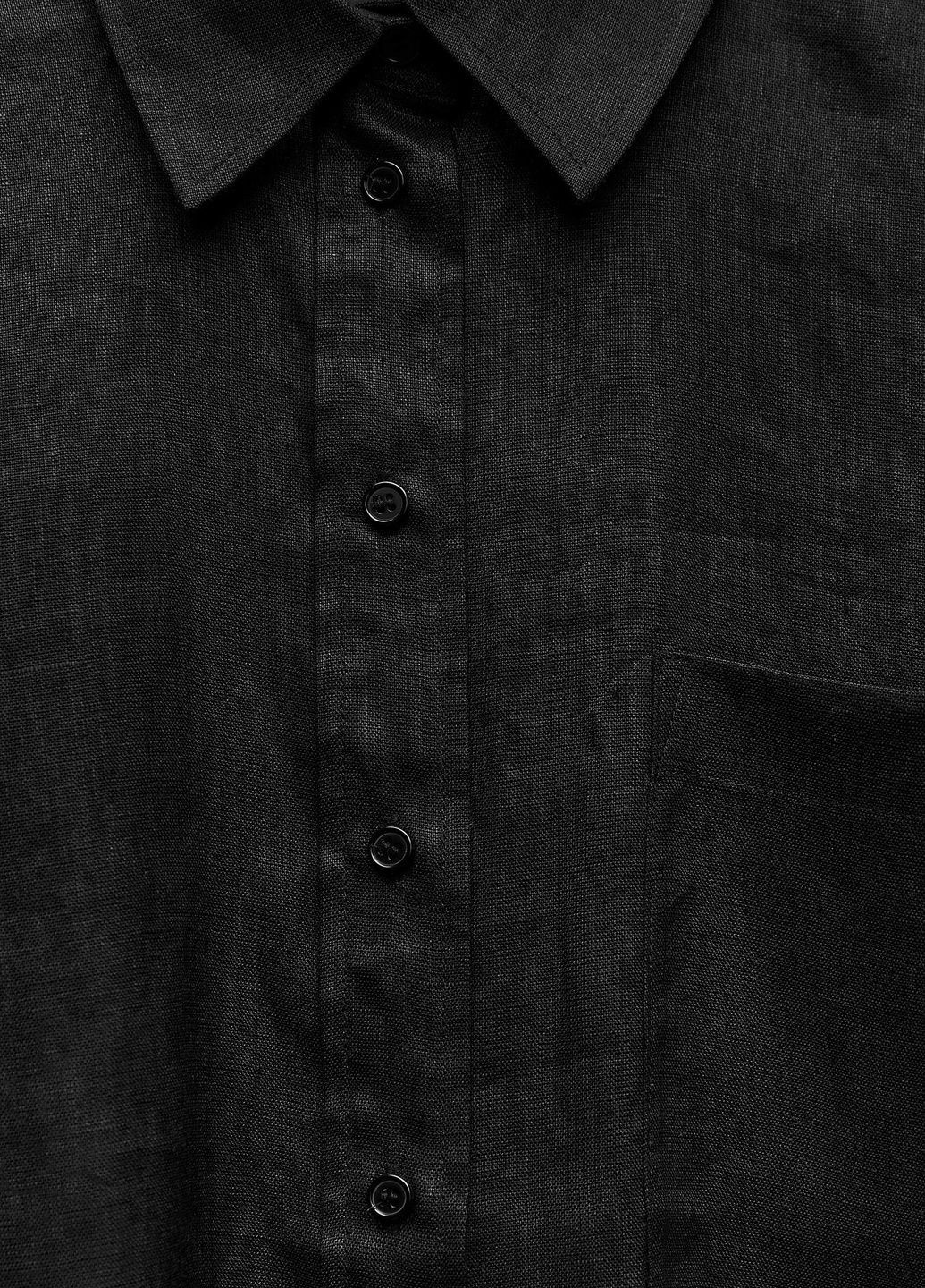 Черная повседневный рубашка однотонная Zara