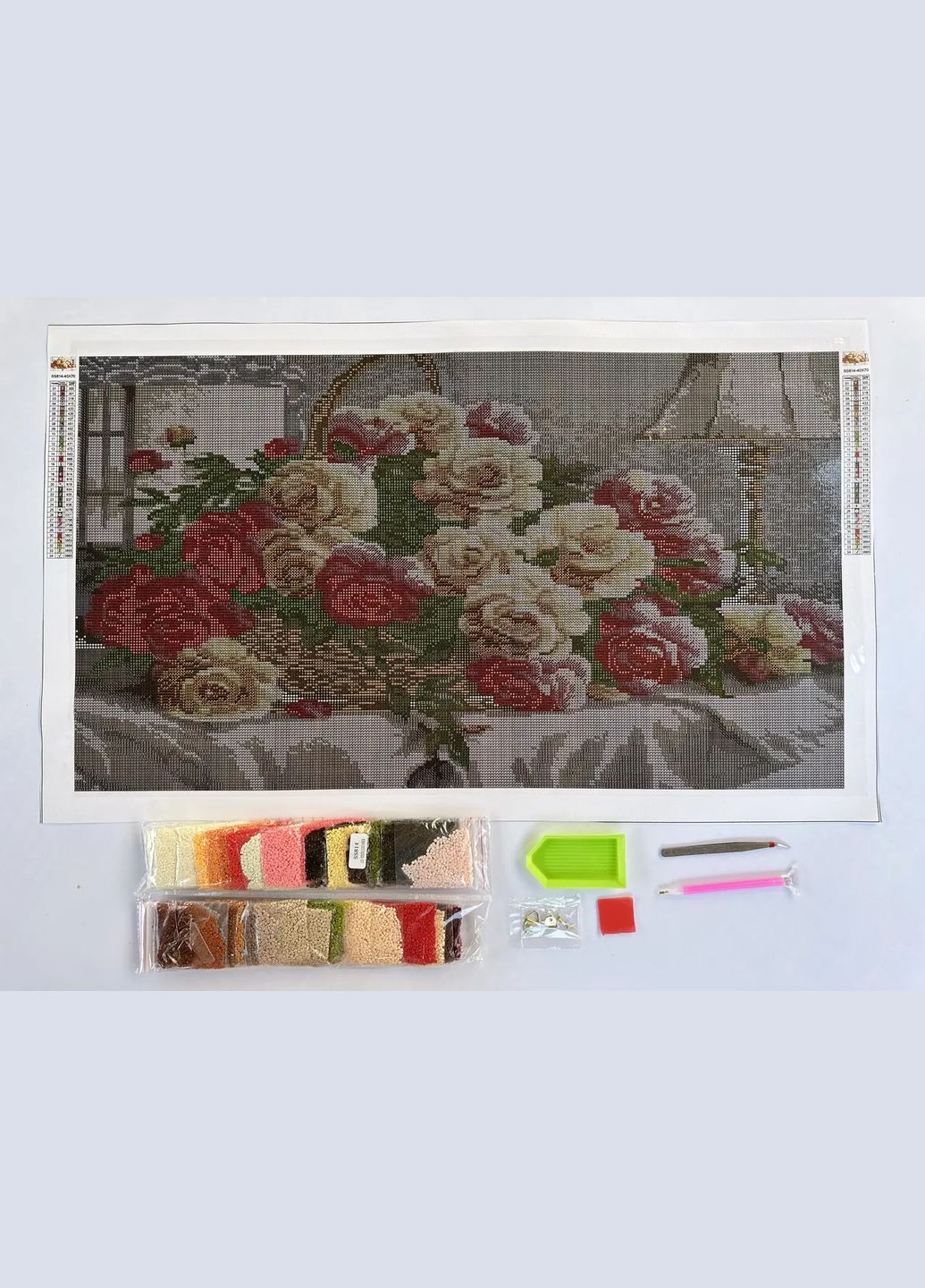 Алмазна мозаїка Троянди в кошику 40х70 см SS814 ColorArt (292145725)