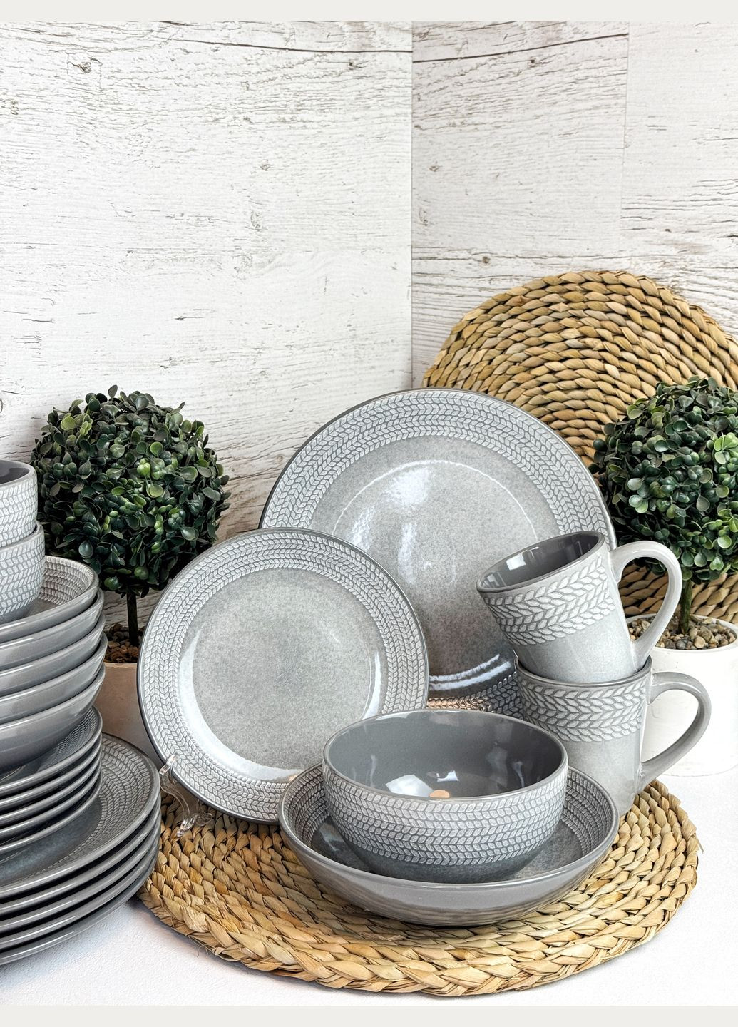 Столовий сервіз 18 пр. Antigo Grey IN0018ANT Intrendo (315931039)