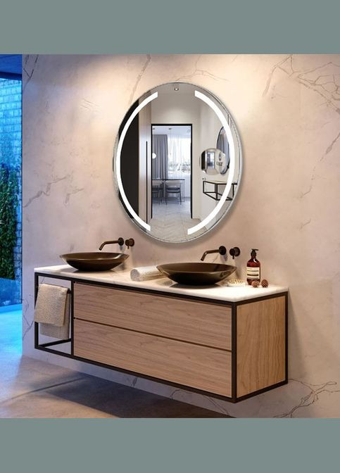 Зеркало Nero (85 х 85) c LED- подсветкой, линзой и подогревом с механическим управлением ХАСТ (302811020)