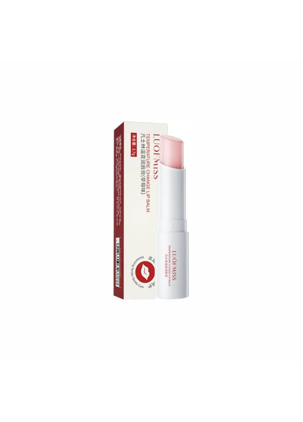Гигиеническая помада с экстрактом клубники Temperature Change Lip Balm, 3 мл Luofmiss (299664647)