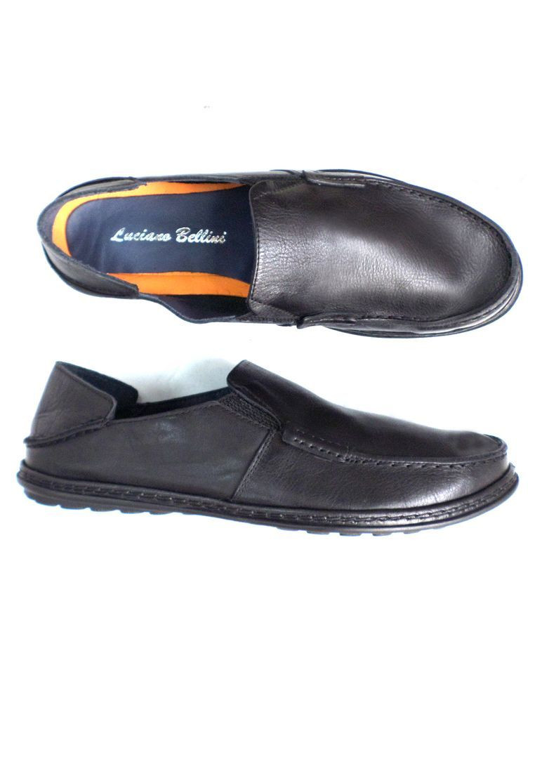 Черные мокасины мужские из натуральной кожи. Luciano Bellini