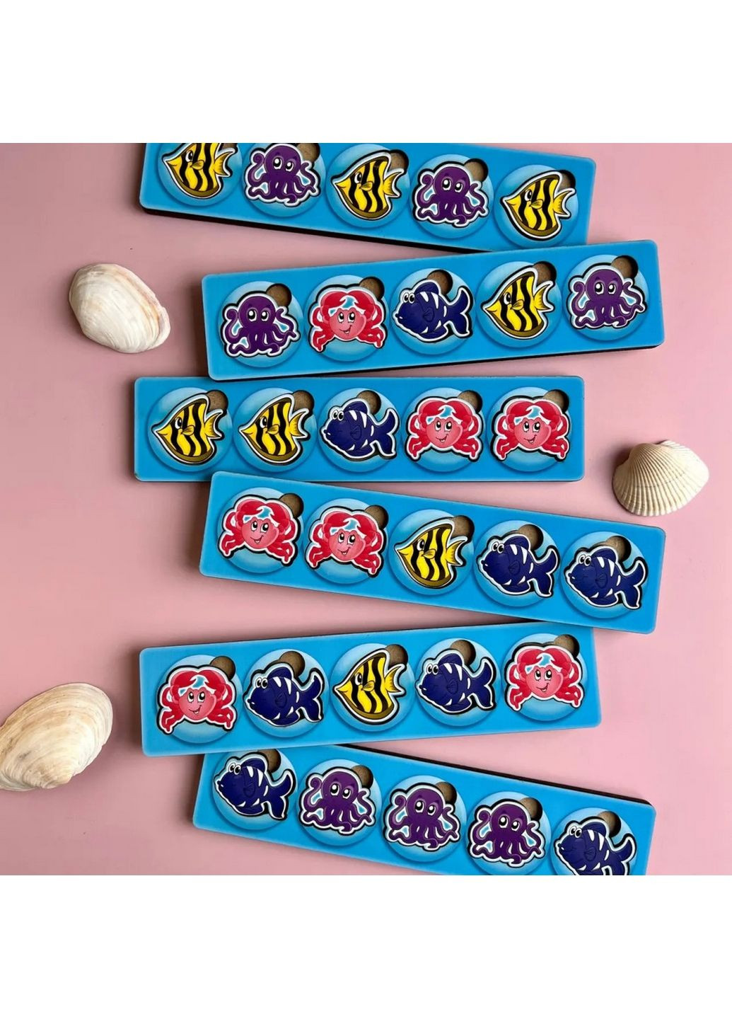 Дерев'яна настільна гра "Морські жителі-1" сортер-комодик 24х15х6 см No Brand (289367991)