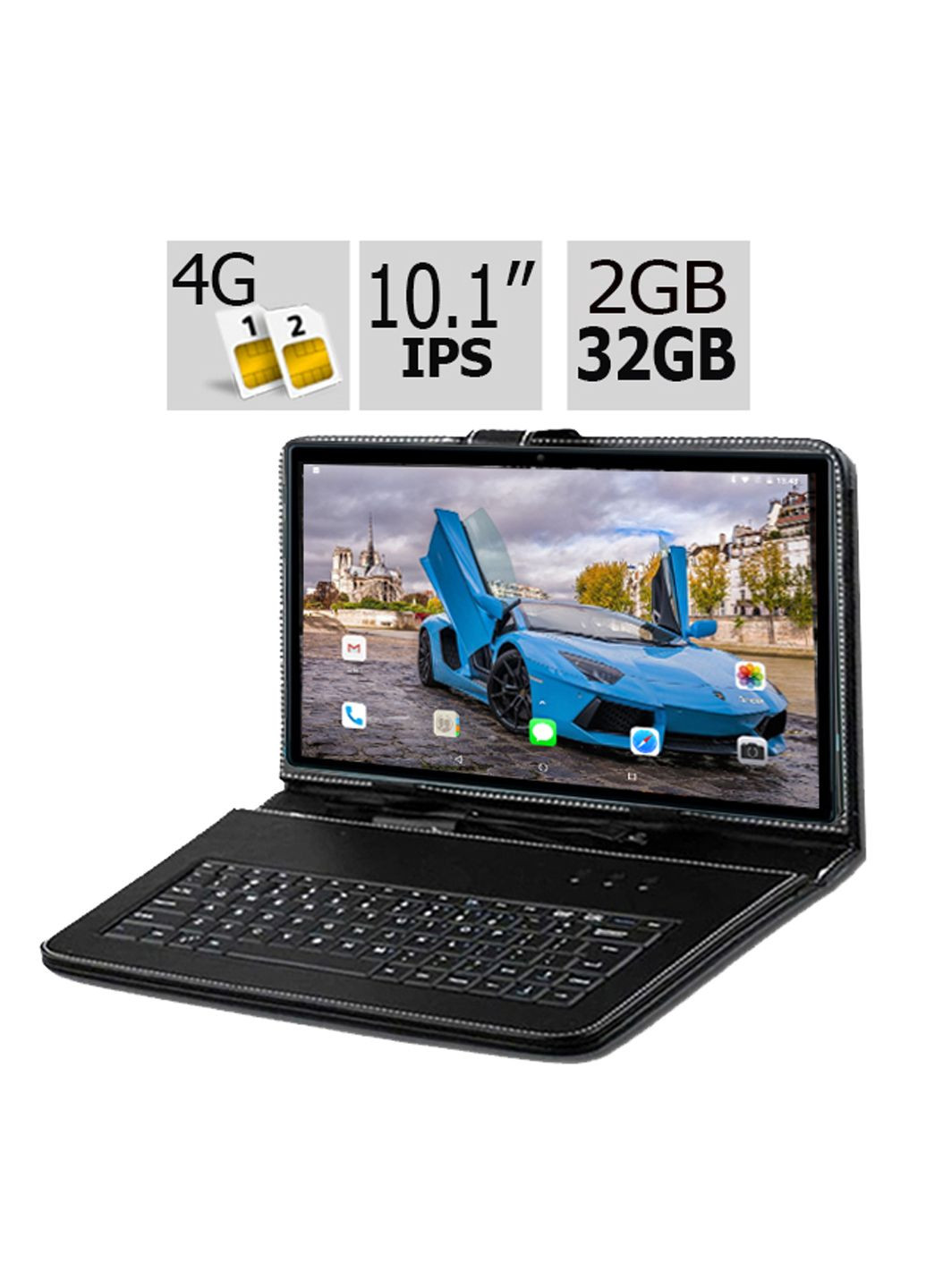 Планшет-телефон 2/32 DUAL SIM 10,1" IPS з чохлом-клавіатурою Adronix LTE Tab232 Green (322416198)