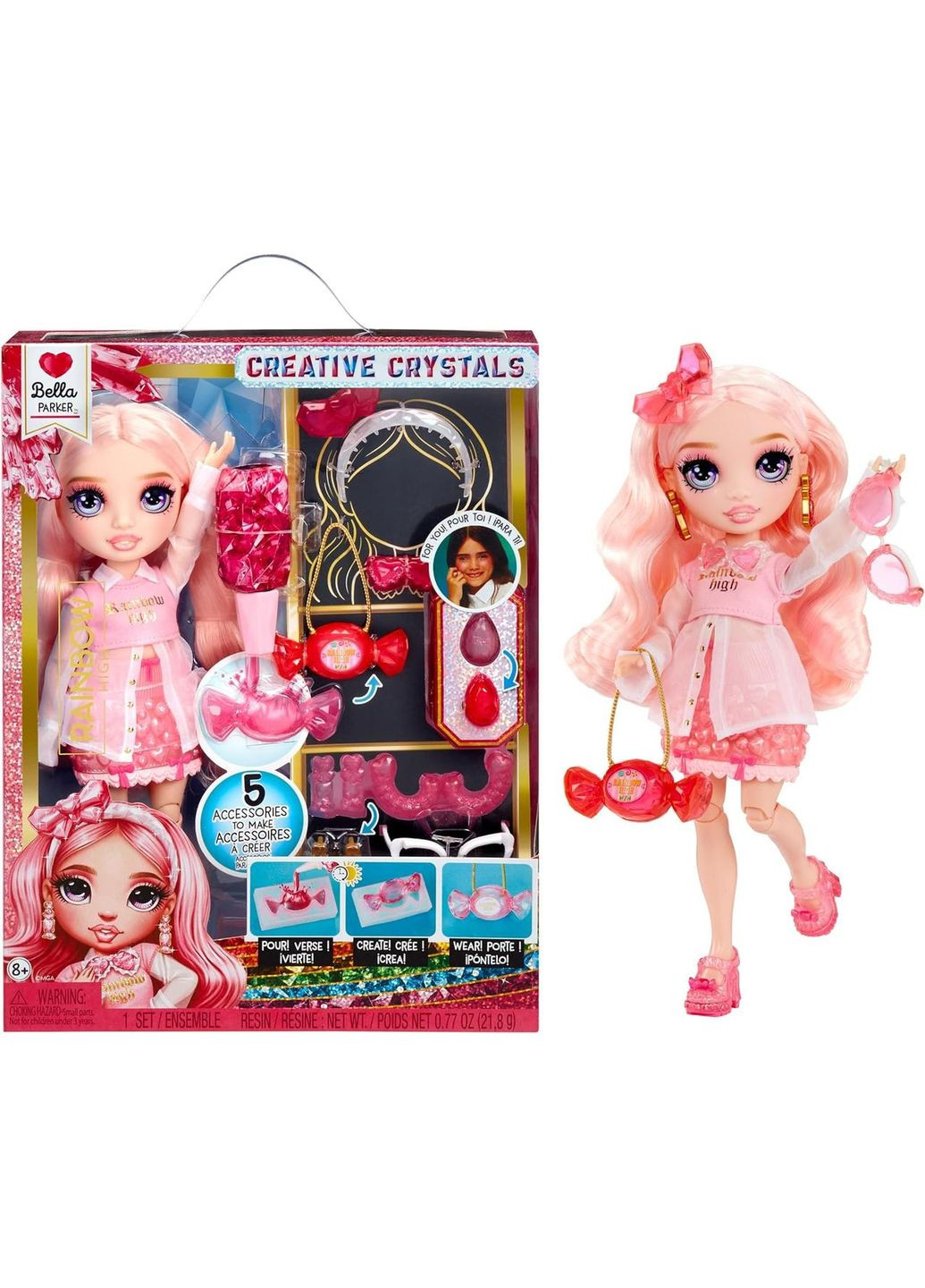 Лялька Creative Crystals Bella - Pink Белла Паркер креативні кристали Rainbow High (323168104)