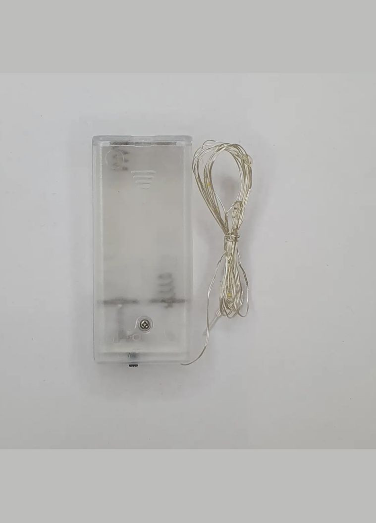 Гірлянда яскрава на двох батарейках AA довжина 120 см 10 LED лампочок із теплим білим світлом 0,6 Вт новорічна No Brand (317205891)