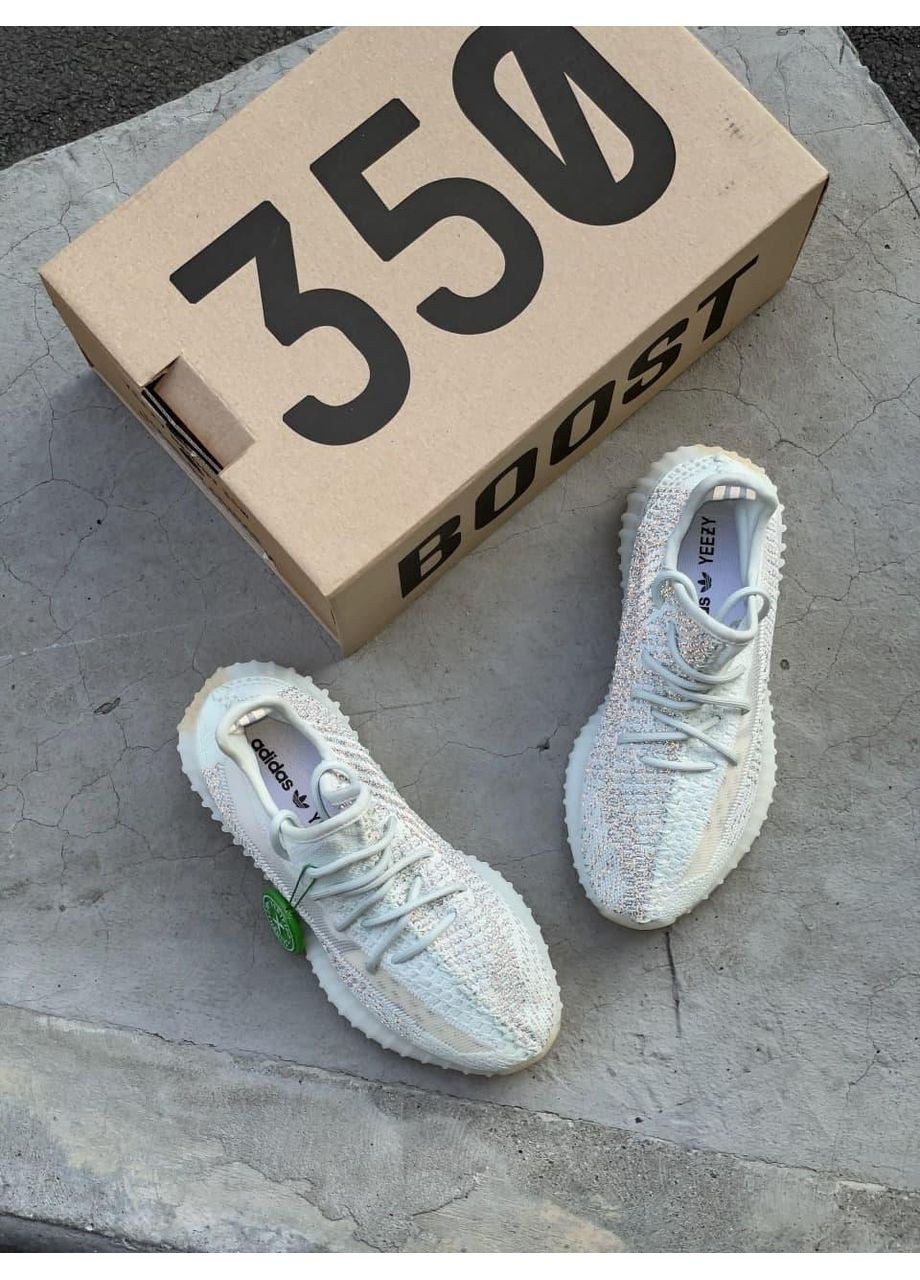 Салатові Осінні кросівки чоловічі adidas yeezy 350 v2 cloud white mint адідас ізі буст No Brand