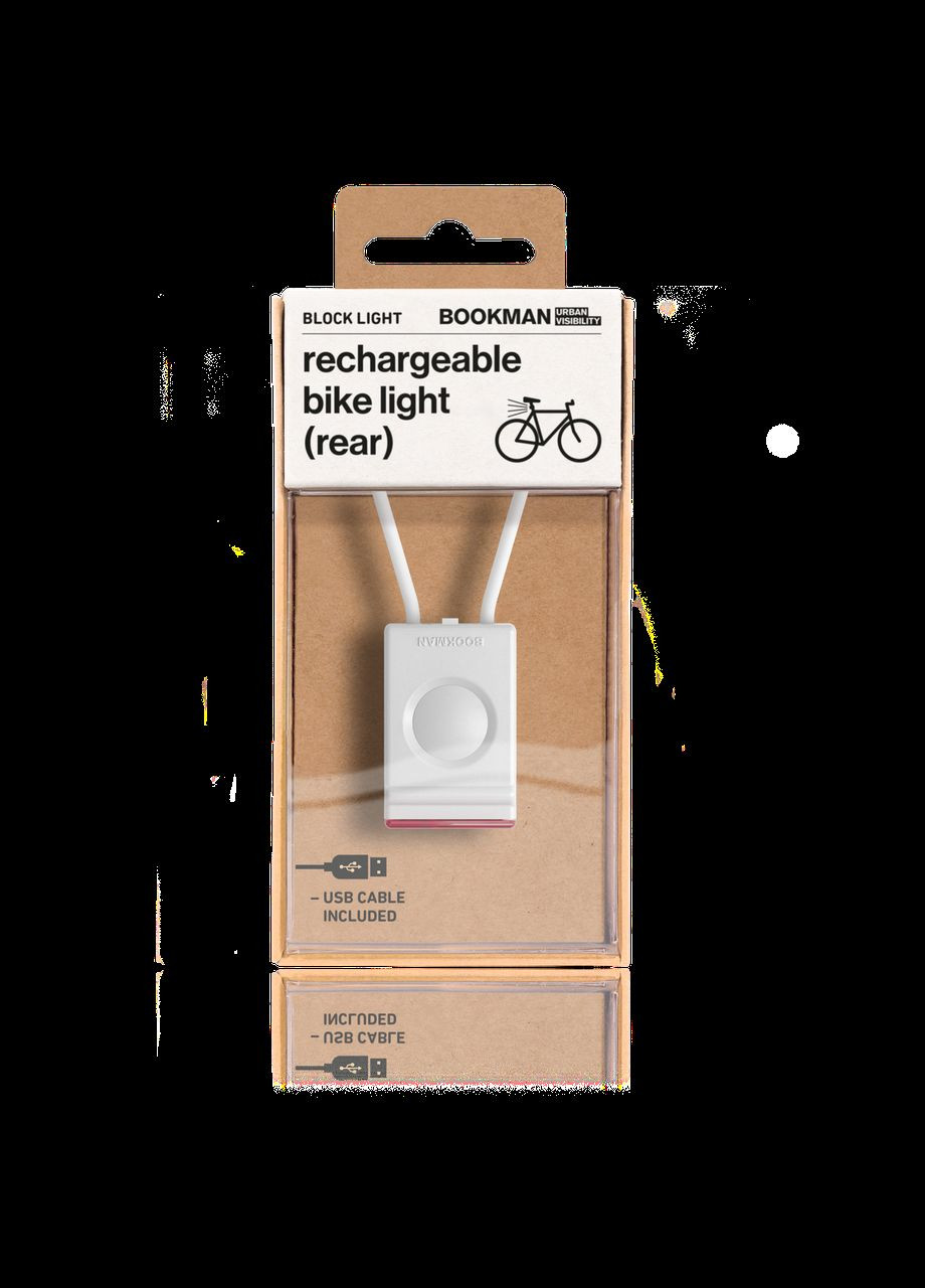 Фонарь велосипедный Block Light Rear задний белый BOOKMAN (316476145)