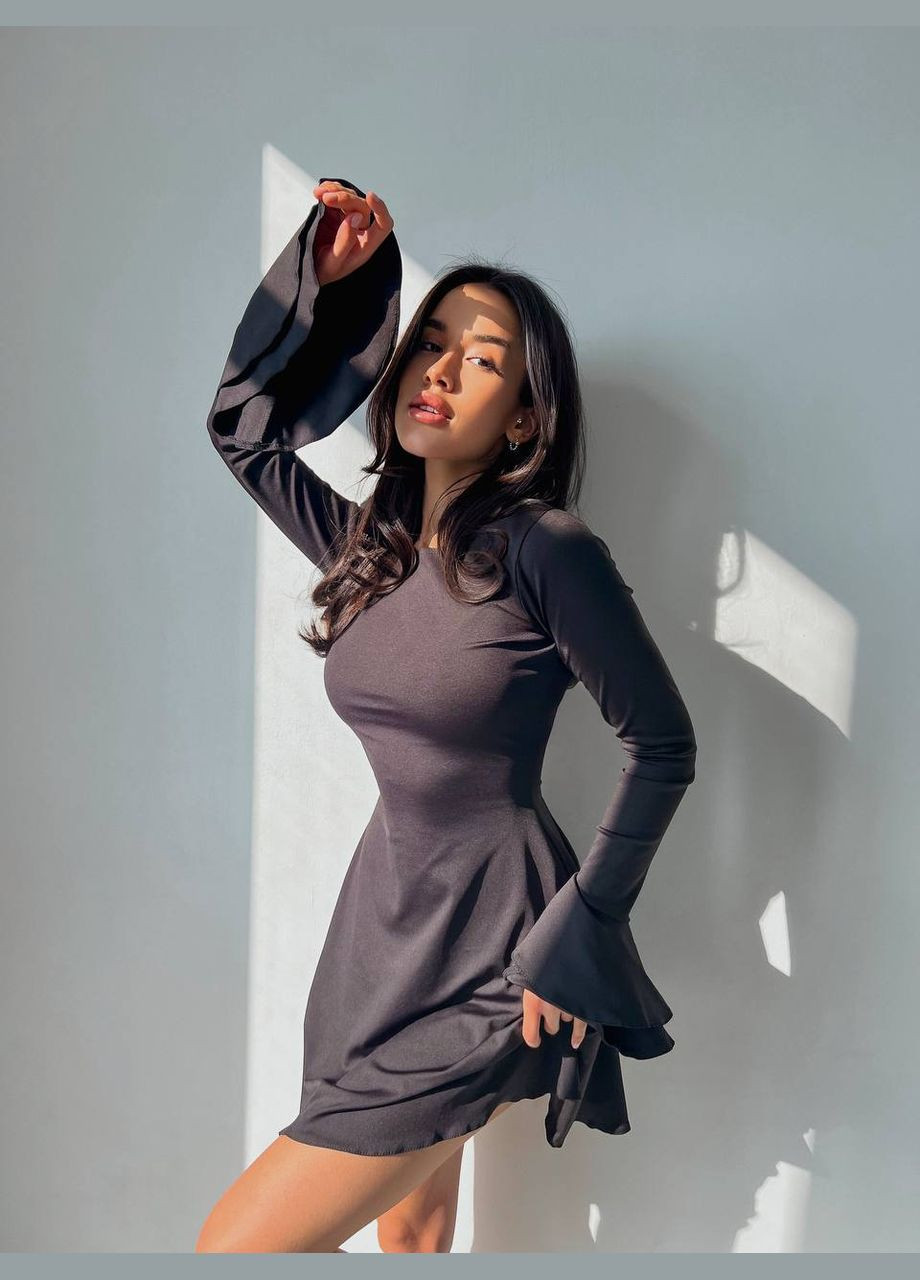 Чорна святковий, коктейльна, вечірня жіноча елегантна сукня Avanti однотонна