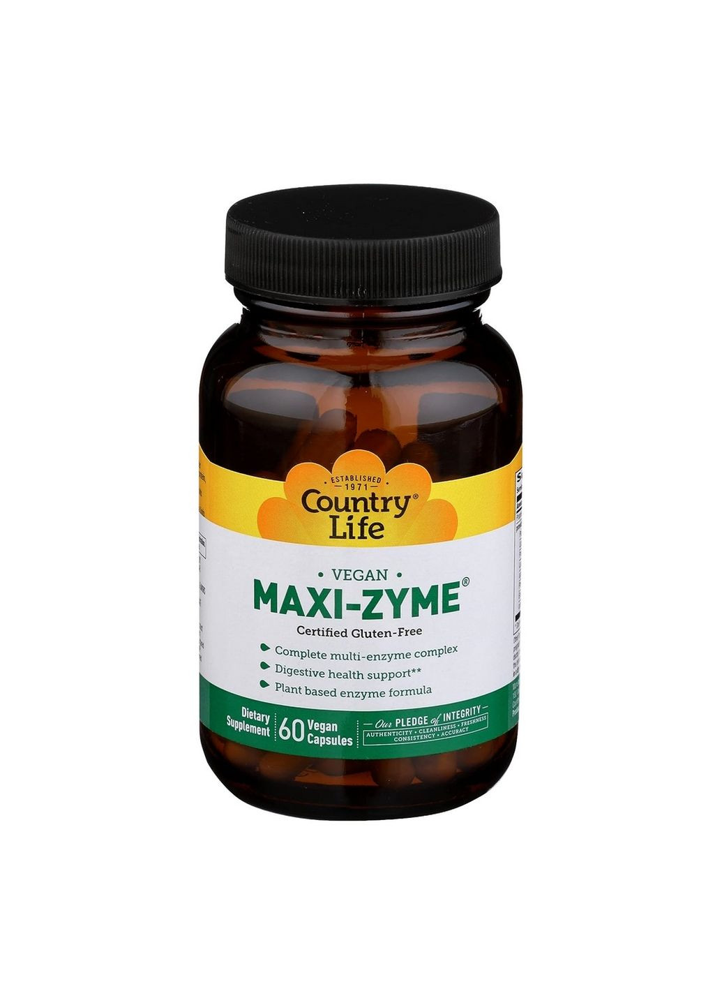 Натуральна добавка Maxi-Zyme, 60 вегакапсул Country Life (293482970)
