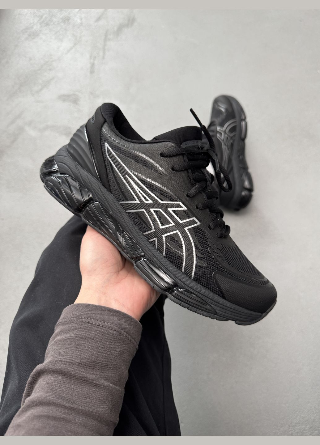 Черные демисезонные кроссовки мужские No Brand Gel Quantum 360 Black | Асікс Гель Квантум 365