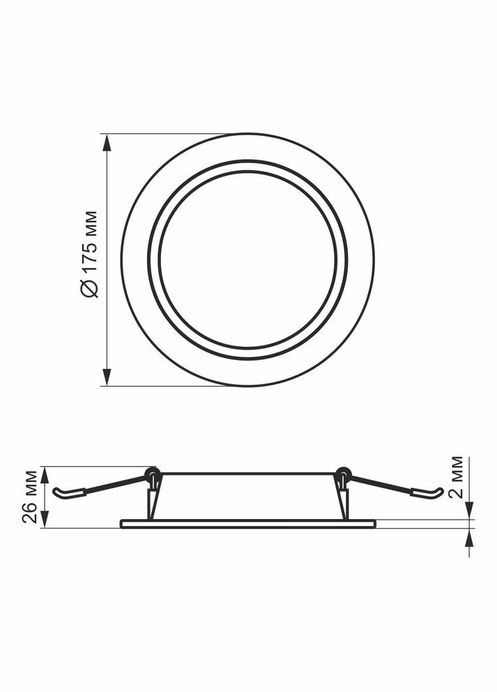 Точковий світильник Back 15W 5000K VL-DLBR-155 вбудований круглий Videx (285719841)