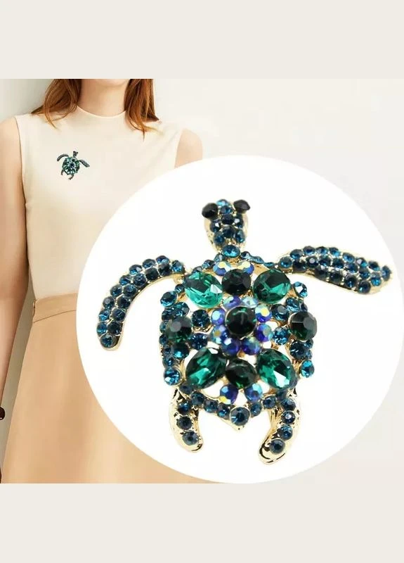 Розкішна брошка шпилька черепаха з яскравим камінням Xuping Jewelry (330618907)