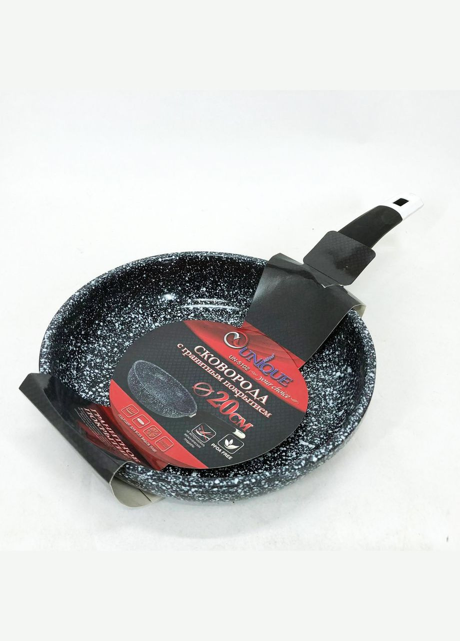 Якісні кухонні пательні UN-5102 20 см, Сковорода з бакелітовим покриттям, QP-320 Якісна пательня Unique (351485833)