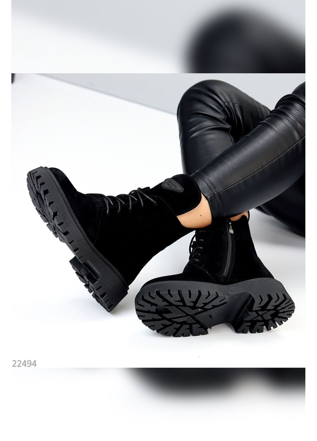 Осенние натуральные женские ботинки No Brand из натуральной замши