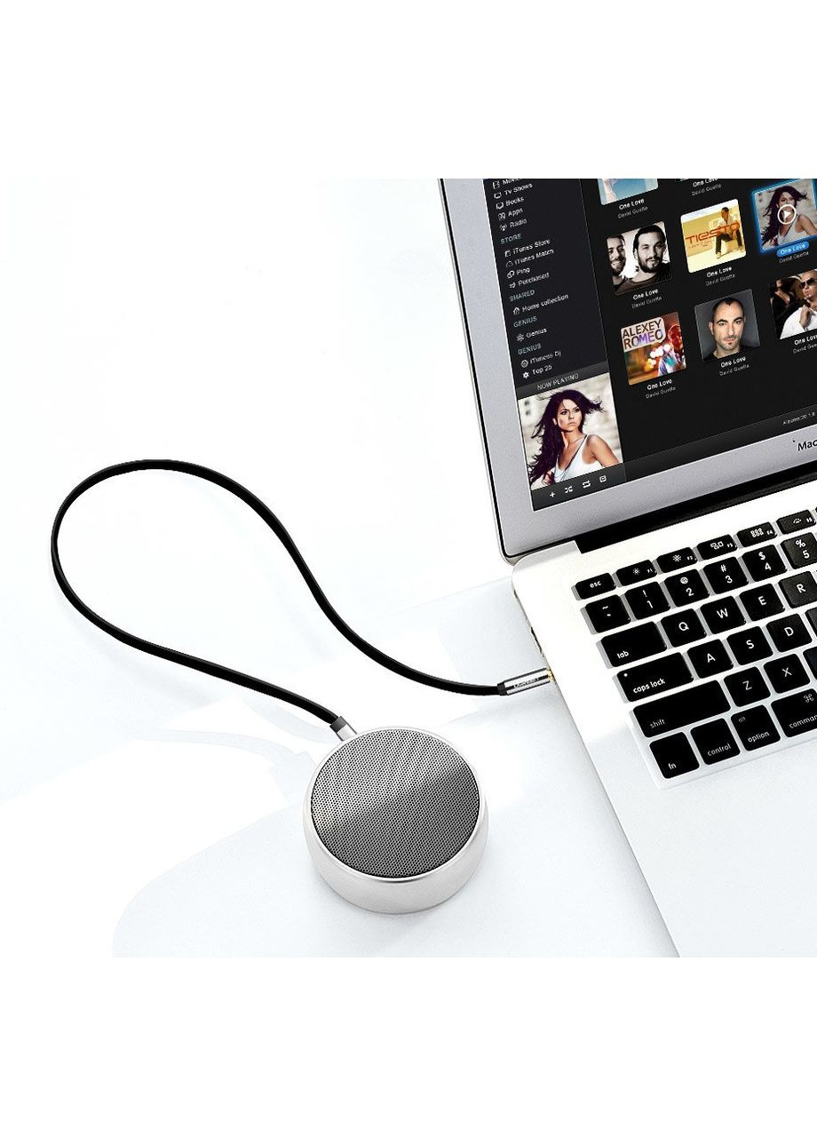 Аудиокабель 3.5mm male to 3.5mm male, Straight to angle flat Cable,TPE, 1m Black (UGR-10597) Ugreen AV119 (372678172)