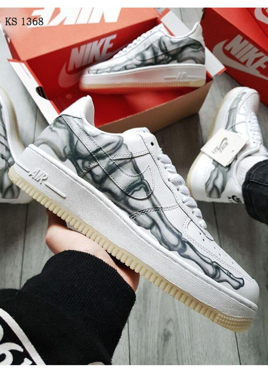 Білі Осінні кросівки чоловічі nike air force 1 low skeleton white найк аір форс 1 преміум No Brand