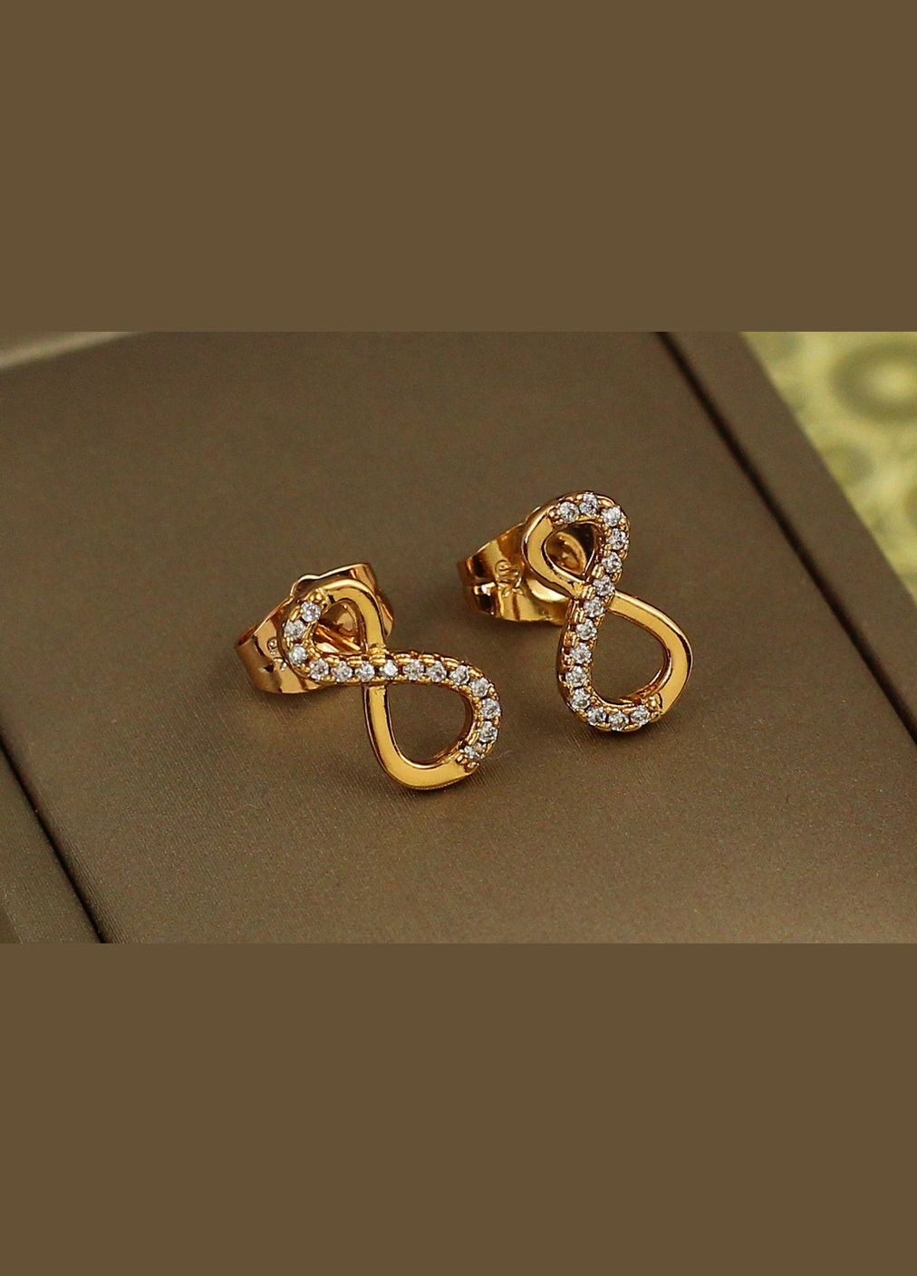 Сережки гвоздики вісімки 1,2 см золотисті Xuping Jewelry (316433823)