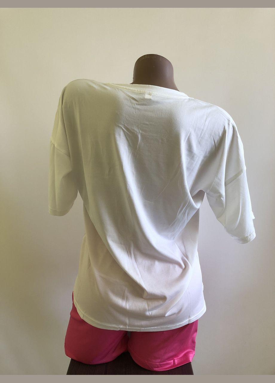 Розовая всесезон женская пижама комплект футболка велосипедки l зеленый (2-260) New Style